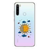 Manitoba Xiaomi Redmi Note 8 Uyumlu Ay Güneş ve Gezegen Tasarımlı Baskılı Şeffaf Silikon Telefon Kılıfı
