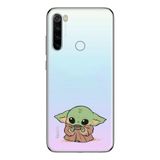 Manitoba Xiaomi Redmi Note 8 Uyumlu Baby Yoda Tasarımlı Baskılı Şeffaf Telefon Kılıfı, Çok Renkli