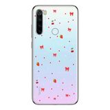 Manitoba Xiaomi Redmi Note 8 Uyumlu Baskılı Yumuşak Silikon Şeffaf Telefon Kılıfı, Çilek ve Fiyonk Deseni