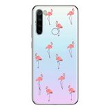 Manitoba Xiaomi Redmi Note 8 Uyumlu Baskılı Yumuşak Silikon Şeffaf Telefon Kılıfı, Flamingo Deseni