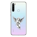 Manitoba Xiaomi Redmi Note 8 Uyumlu Baskılı Yumuşak Silikon Şeffaf Telefon Kılıfı, Melek Deseni