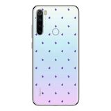 Manitoba Xiaomi Redmi Note 8 Uyumlu Baskılı Yumuşak Silikon Şeffaf Telefon Kılıfı, Mor Kalp Deseni