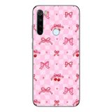 Manitoba Xiaomi Redmi Note 8 Uyumlu Baskılı Yumuşak Silikon Şeffaf Telefon Kılıfı, Pembe Desen