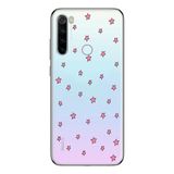 Manitoba Xiaomi Redmi Note 8 Uyumlu Baskılı Yumuşak Silikon Şeffaf Telefon Kılıfı, Pembe Yıldız Deseni