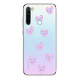 Manitoba Xiaomi Redmi Note 8 Uyumlu Baskılı Yumuşak Silikon Şeffaf Telefon Kılıfı, Renkli Kalp Deseni
