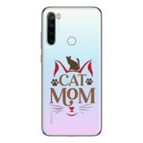 Manitoba Xiaomi Redmi Note 8 Uyumlu Cat Mom Tasarımlı Baskılı Şeffaf Telefon Kılıfı, Çok Renkli