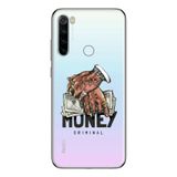Manitoba Xiaomi Redmi Note 8 Uyumlu Criminal Money Tasarımlı Baskılı Şeffaf Telefon Kılıfı, Çok Renkli