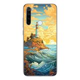 Manitoba Xiaomi Redmi Note 8 Uyumlu Deniz Feneri Tasarımlı Baskılı Şeffaf Telefon Kılıfı, Çok Renkli