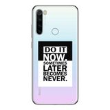 Manitoba Xiaomi Redmi Note 8 Uyumlu Do It Now Tasarımlı Baskılı Şeffaf Telefon Kılıfı, Çok Renkli