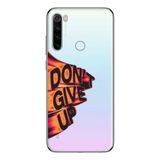 Manitoba Xiaomi Redmi Note 8 Uyumlu Dont Give Up Tasarımlı Baskılı Şeffaf Telefon Kılıfı, Çok Renkli