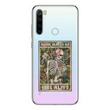 Manitoba Xiaomi Redmi Note 8 Uyumlu Feel Alive Tasarımlı Baskılı Şeffaf Telefon Kılıfı, Çok Renkli