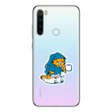 Manitoba Xiaomi Redmi Note 8 Uyumlu Garfield Tasarımlı Baskılı Şeffaf Telefon Kılıfı, Çok Renkli