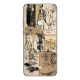 Manitoba Xiaomi Redmi Note 8 Uyumlu İskelet Kolaj Tasarımlı Baskılı Şeffaf Telefon Kılıfı