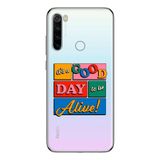 Manitoba Xiaomi Redmi Note 8 Uyumlu Its A Good Day Tasarımlı Baskılı Şeffaf Telefon Kılıfı, Çok Renkli