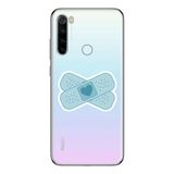Manitoba Xiaomi Redmi Note 8 Uyumlu Kalp Yara Bandı Tasarımlı Baskılı Şeffaf Telefon Kılıfı, Çok Renkli