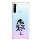 Manitoba Xiaomi Redmi Note 8 Uyumlu Kaplan Tasarımlı Baskılı Şeffaf Silikon Telefon Kılıfı