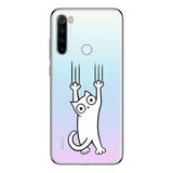 Manitoba Xiaomi Redmi Note 8 Uyumlu Kedi Tasarımlı Baskılı Şeffaf Silikon Telefon Kılıfı