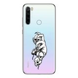 Manitoba Xiaomi Redmi Note 8 Uyumlu Kuru Kafa Tasarımlı Baskılı Şeffaf Silikon Telefon Kılıfı