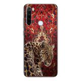 Manitoba Xiaomi Redmi Note 8 Uyumlu Leopar Tasarımlı Baskılı Şeffaf Telefon Kılıfı