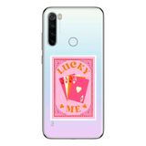 Manitoba Xiaomi Redmi Note 8 Uyumlu Lucky Me Tasarımlı Baskılı Şeffaf Telefon Kılıfı, Çok Renkli