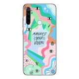 Manitoba Xiaomi Redmi Note 8 Uyumlu Manifest Your Vision Tasarımlı Baskılı Şeffaf Telefon Kılıfı, Çok Renkli