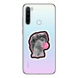 Manitoba Xiaomi Redmi Note 8 Uyumlu Michelangelo Tasarımlı Baskılı Şeffaf Telefon Kılıfı, Çok Renkli