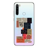 Manitoba Xiaomi Redmi Note 8 Uyumlu Motivasyon Kolaj Tasarımlı Baskılı Şeffaf Telefon Kılıfı, Çok Renkli