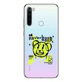 Manitoba Xiaomi Redmi Note 8 Uyumlu Never Look Back Tasarımlı Baskılı Şeffaf Telefon Kılıfı, Çok Renkli