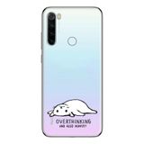 Manitoba Xiaomi Redmi Note 8 Uyumlu Overthinking Tasarımlı Baskılı Şeffaf Telefon Kılıfı, Çok Renkli