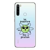 Manitoba Xiaomi Redmi Note 8 Uyumlu Proton Tasarımlı Baskılı Şeffaf Telefon Kılıfı, Çok Renkli