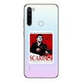 Manitoba Xiaomi Redmi Note 8 Uyumlu Scarface Tasarımlı Baskılı Şeffaf Telefon Kılıfı, Çok Renkli