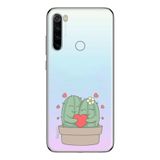 Manitoba Xiaomi Redmi Note 8 Uyumlu Sevimli Kaktüsler Tasarımlı Baskılı Şeffaf Telefon Kılıfı, Çok Renkli