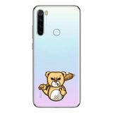 Manitoba Xiaomi Redmi Note 8 Uyumlu Sinirli Ayı Tasarımlı Baskılı Şeffaf Telefon Kılıfı, Çok Renkli
