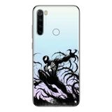 Manitoba Xiaomi Redmi Note 8 Uyumlu Siyah Örümcek Tasarımlı Baskılı Şeffaf Silikon Telefon Kılıfı