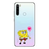 Manitoba Xiaomi Redmi Note 8 Uyumlu SpongeBob Tasarımlı Baskılı Şeffaf Silikon Telefon Kılıfı