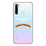 Manitoba Xiaomi Redmi Note 8 Uyumlu Stay Away Tasarımlı Baskılı Şeffaf Telefon Kılıfı, Çok Renkli