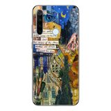 Manitoba Xiaomi Redmi Note 8 Uyumlu Van Gogh Kolaj Tasarımlı Baskılı Şeffaf Telefon Kılıfı, Çok Renkli