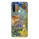 Manitoba Xiaomi Redmi Note 8 Uyumlu Van Gogh Tasarımlı Baskılı Şeffaf Telefon Kılıfı, Çok Renkli