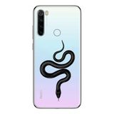 Manitoba Xiaomi Redmi Note 8 Uyumlu Yılan Tasarımlı Baskılı Şeffaf Silikon Telefon Kılıfı, Çok Renkli