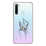 Manitoba Xiaomi Redmi Note 8 Uyumlu Yıldırım Tasarımlı Baskılı Şeffaf Telefon Kılıfı
