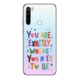 Manitoba Xiaomi Redmi Note 8 Uyumlu You Are Exactly Tasarımlı Baskılı Şeffaf Telefon Kılıfı, Çok Renkli