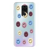 Manitoba Xiaomi Redmi Note 9 ile Uyumlu Gülen Yüz Tasarımlı Baskılı Şeffaf Telefon Kılıfı, Silikon, Çok Renkli