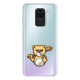 Manitoba Xiaomi Redmi Note 9 ile Uyumlu Sınırlı Ayı Tasarımlı Baskılı Şeffaf Silikon Telefon Kılıfı, Çok Renkli