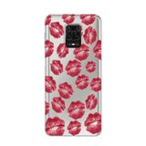 Manitoba Xiaomi Redmi Note 9 Pro ile Uyumlu Baskılı Yumuşak Silikon Şeffaf Telefon Kılıfı, Kırmızı Dudak Deseni