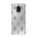 Manitoba Xiaomi Redmi Note 9 Pro Uyumlu Baskılı Yumuşak Silikon Şeffaf Telefon Kılıfı, Nazar Boncuğu Deseni