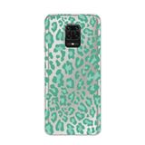Manitoba Xiaomi Redmi Note 9 Pro Uyumlu Baskılı Yumuşak Silikon Şeffaf Telefon Kılıfı, Yeşil Leopar Desen