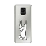 Manitoba Xiaomi Redmi Note 9 Pro/Note 9S ile Uyumlu Kedi Tasarımlı Baskılı Şeffaf Telefon Kılıfı