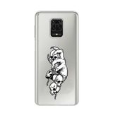 Manitoba Xiaomi Redmi Note 9 Pro/Note 9S ile Uyumlu Kuru Kafa Tasarımlı Baskılı Şeffaf Telefon Kılıfı