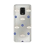 Manitoba Xiaomi Redmi Note 9 Pro/Note 9S Uyumlu Nazar Boncuğu Tasarımlı Baskılı Şeffaf Telefon Kılıfı