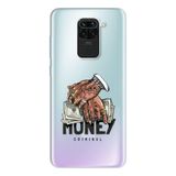 Manitoba Xiaomi Redmi Note 9 Uyumlu Criminal Money Tasarımlı Baskılı Şeffaf Telefon Kılıfı